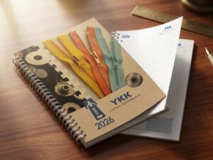 Spiral notebook with colorful zipper design