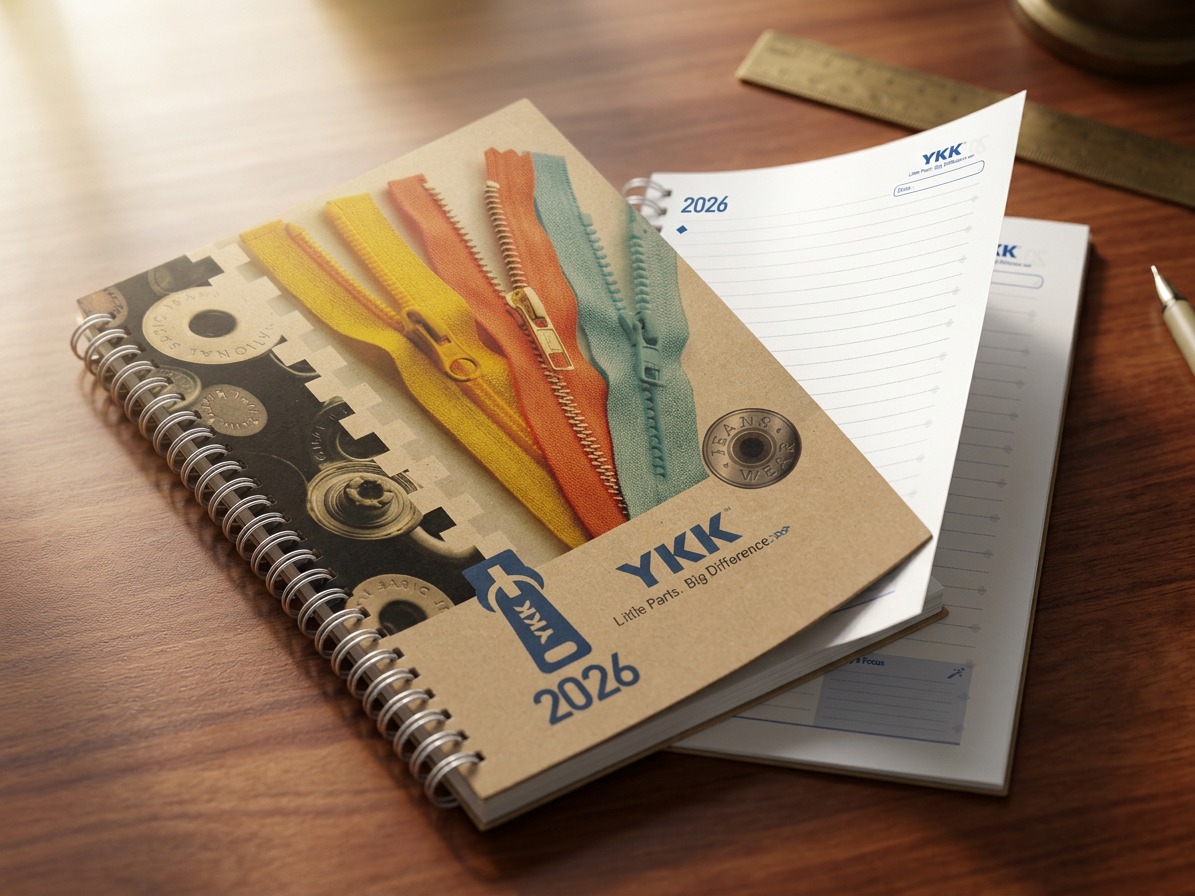 Spiral notebook with colorful zipper design